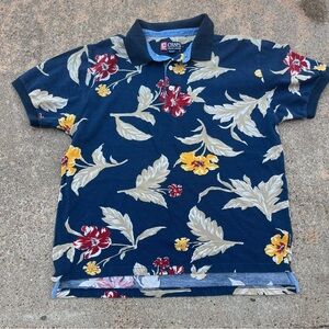 Ralph Lauren floral   Polo Shirt - Navy and Multicolor